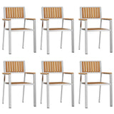 Garden Dining Set 7 pcs Brown Solid teak wood
