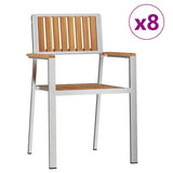 Garden Dining Set 9 pcs Brown Solid teak wood