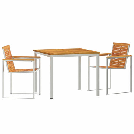 Garden Dining Set 3 pcs Solid Wood Acacia