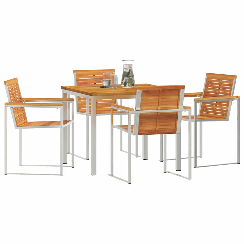 Garden Dining Set 5 pcs Solid Wood Acacia