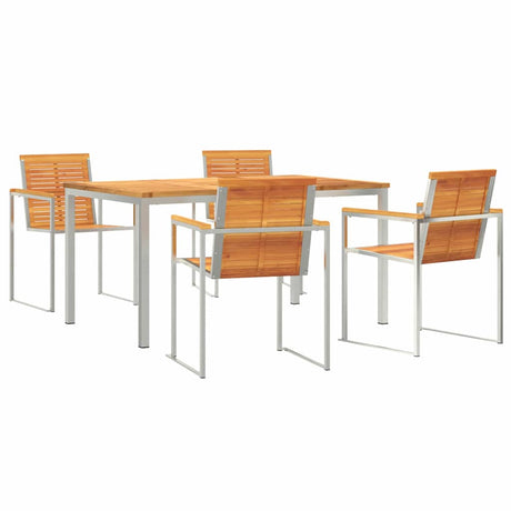 Garden Dining Set 5 pcs Solid Wood Acacia