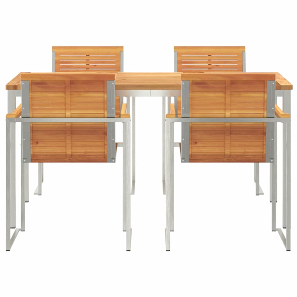 Garden Dining Set 5 pcs Solid Wood Acacia