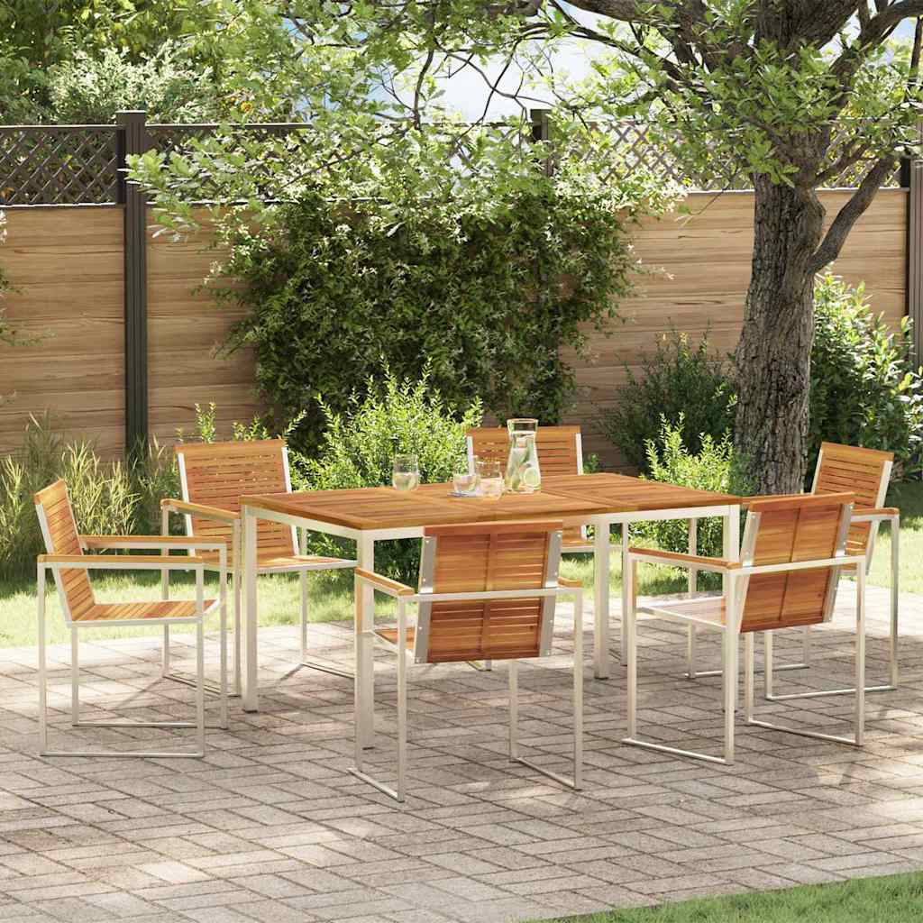 Garden Dining Set 7 pcs Solid Wood Acacia