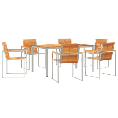 Garden Dining Set 7 pcs Solid Wood Acacia