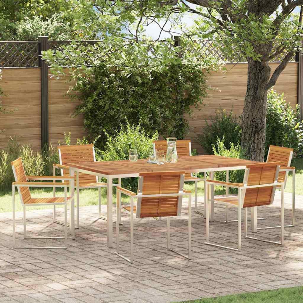 Garden Dining Set 7 pcs Solid Wood Acacia