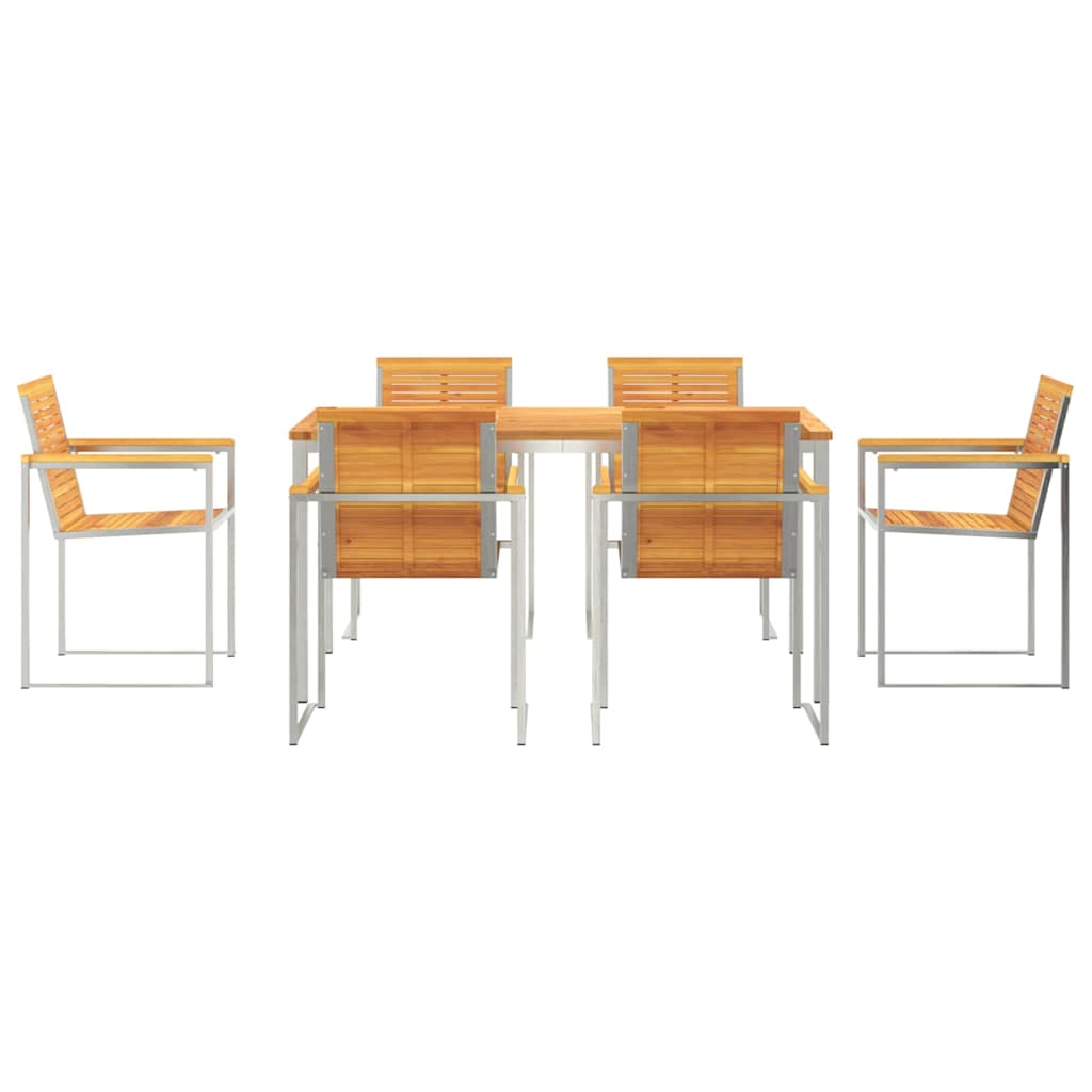 Garden Dining Set 7 pcs Solid Wood Acacia