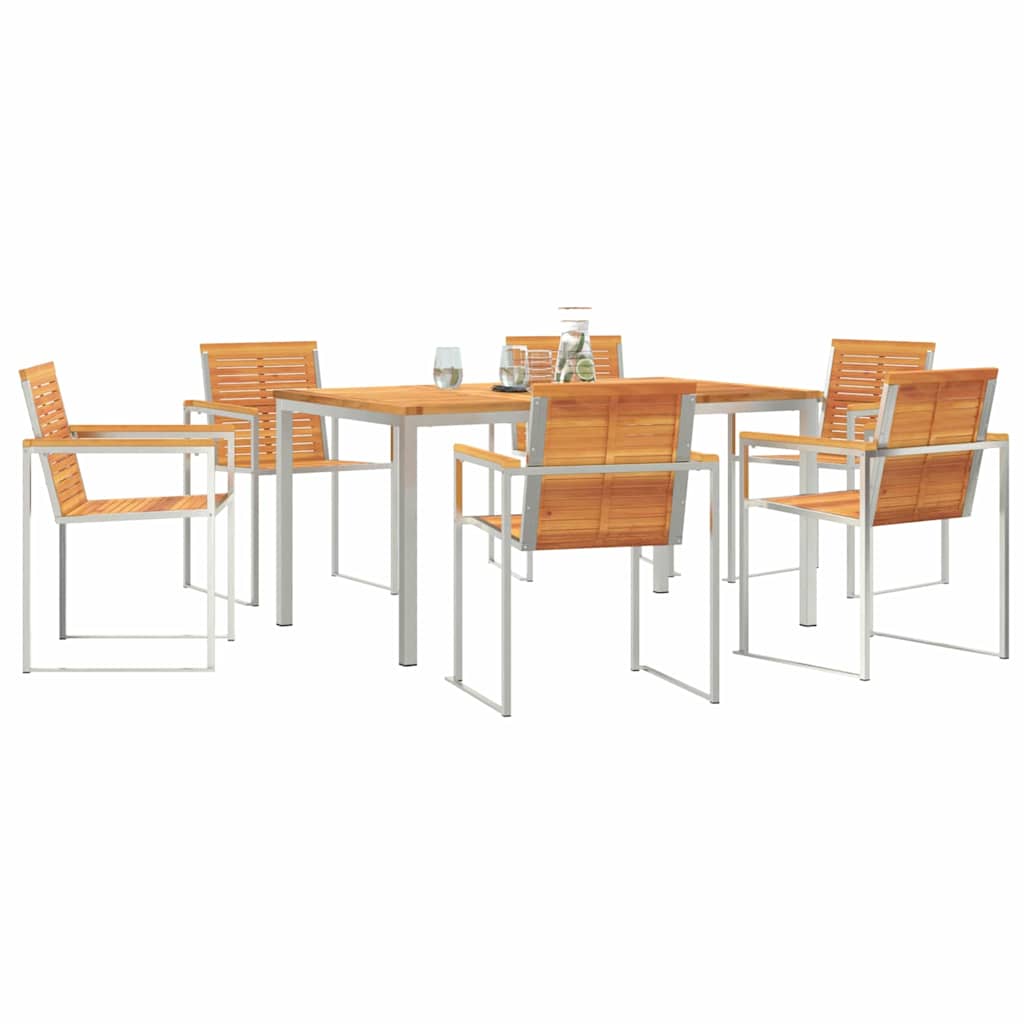 Garden Dining Set 7 pcs Solid Wood Acacia
