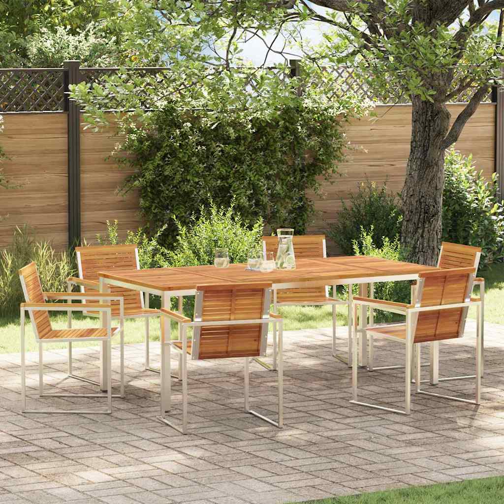 Garden Dining Set 7 pcs Solid Wood Acacia