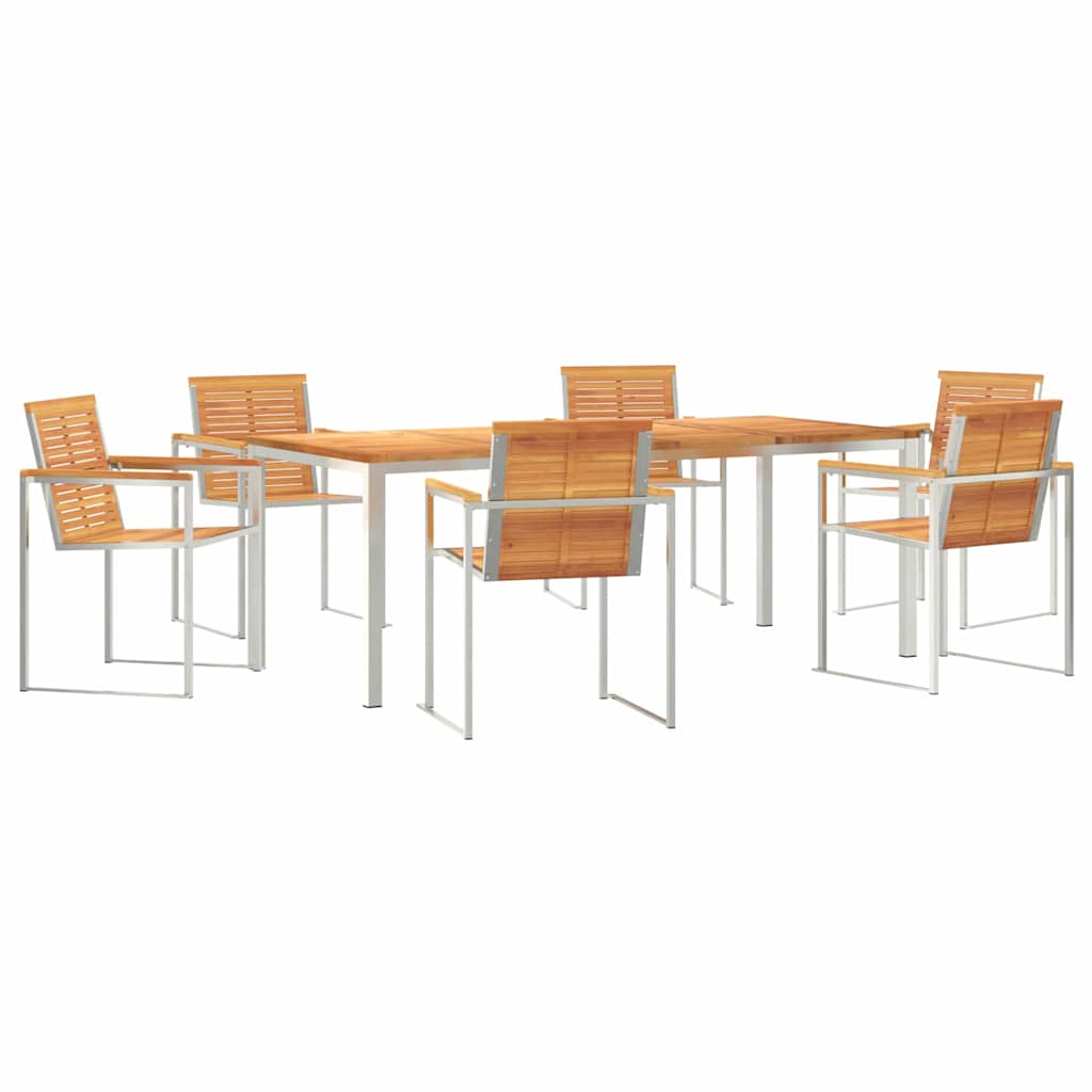 Garden Dining Set 7 pcs Solid Wood Acacia