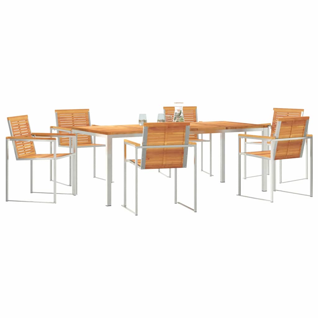 Garden Dining Set 7 pcs Solid Wood Acacia