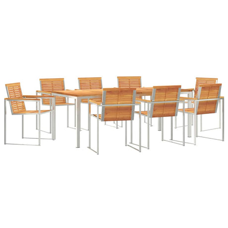 Garden Dining Set 9 pcs Solid Wood Acacia