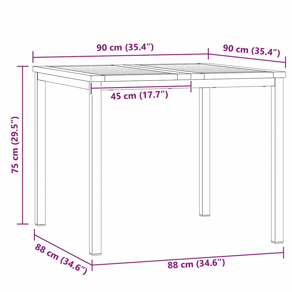 Garden Dining Set 3 pcs Solid Wood Acacia