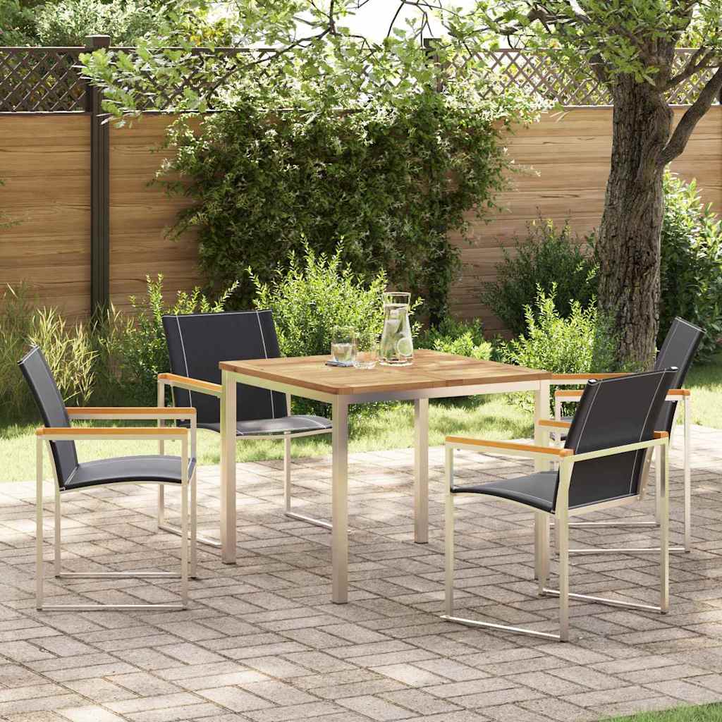 Garden Dining Set 5 pcs Solid Wood Acacia