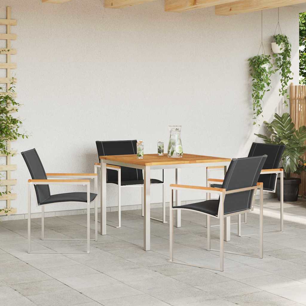 Garden Dining Set 5 pcs Solid Wood Acacia