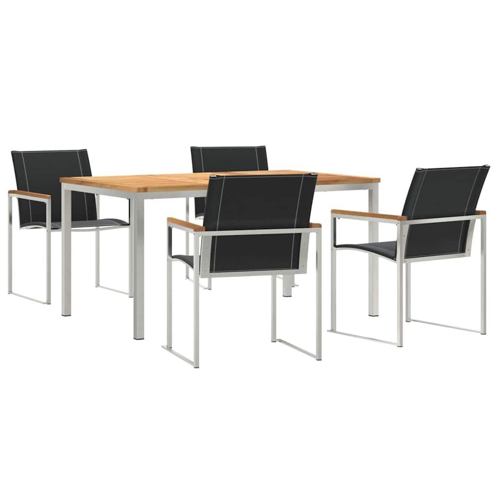 Garden Dining Set 5 pcs Solid Wood Acacia