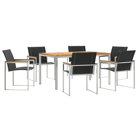 Garden Dining Set 7 pcs Solid Wood Acacia