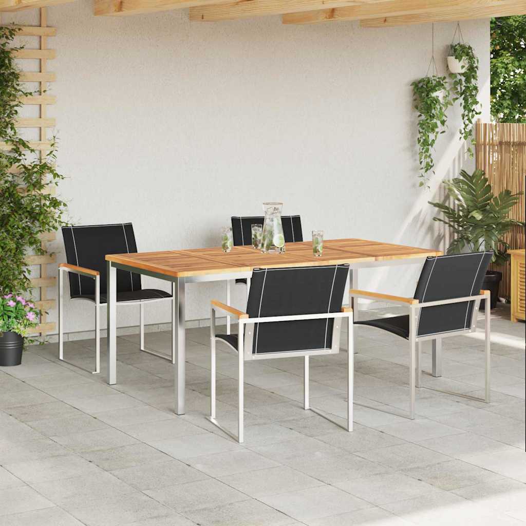 Garden Dining Set 5 pcs Solid Wood Acacia