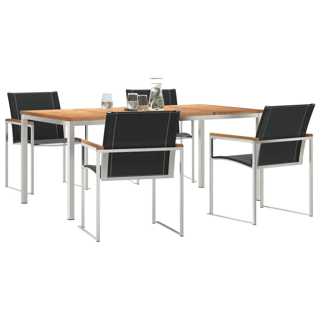 Garden Dining Set 5 pcs Solid Wood Acacia
