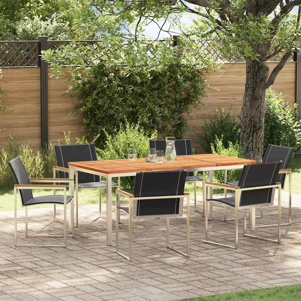 Garden Dining Set 7 pcs Solid Wood Acacia