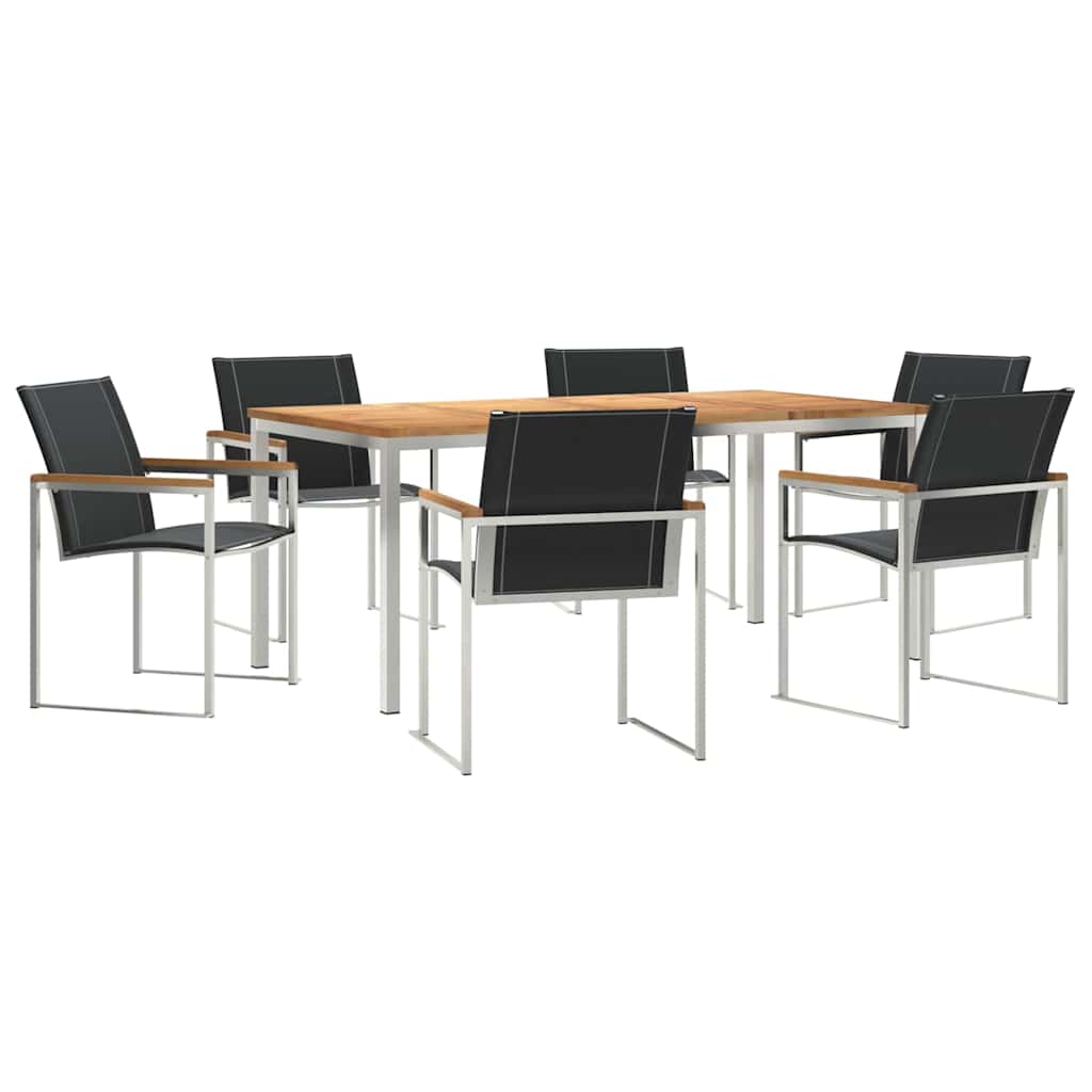 Garden Dining Set 7 pcs Solid Wood Acacia