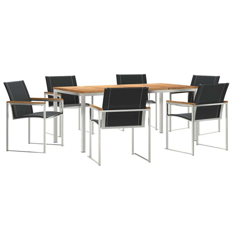 Garden Dining Set 7 pcs Solid Wood Acacia