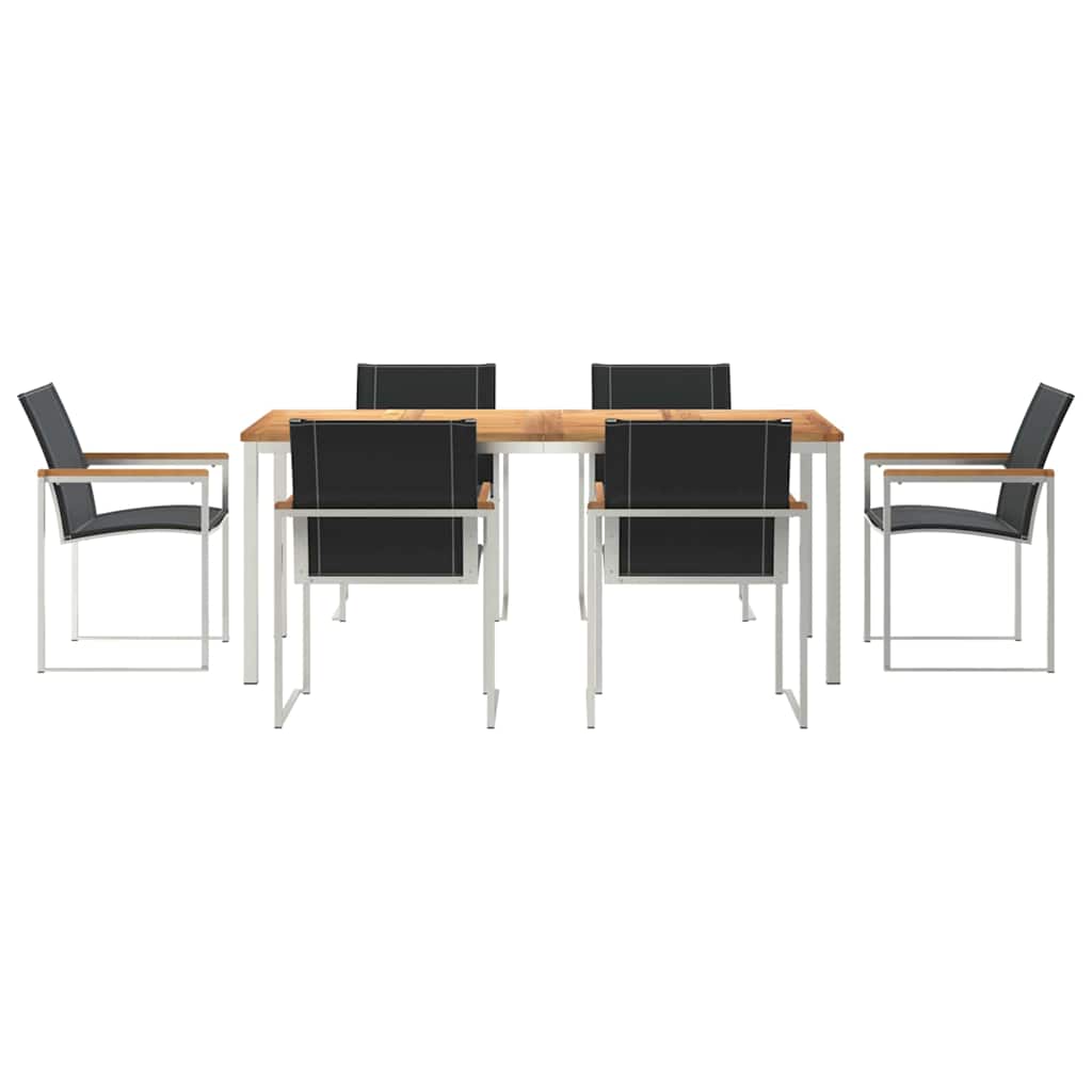 Garden Dining Set 7 pcs Solid Wood Acacia