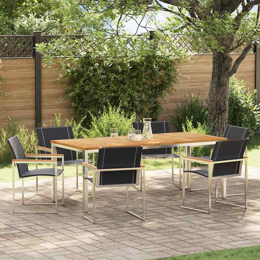 Garden Dining Set 7 pcs Solid Wood Acacia