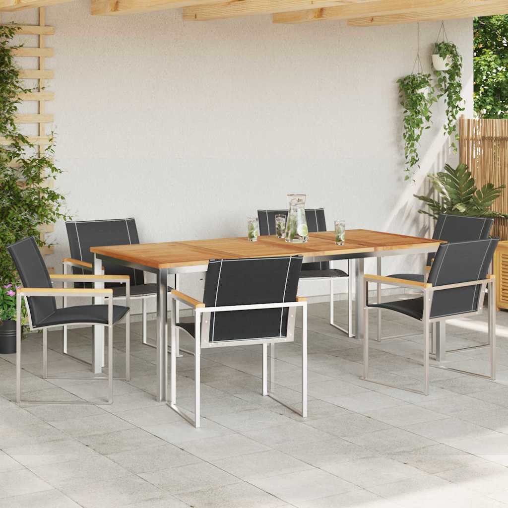 Garden Dining Set 7 pcs Solid Wood Acacia