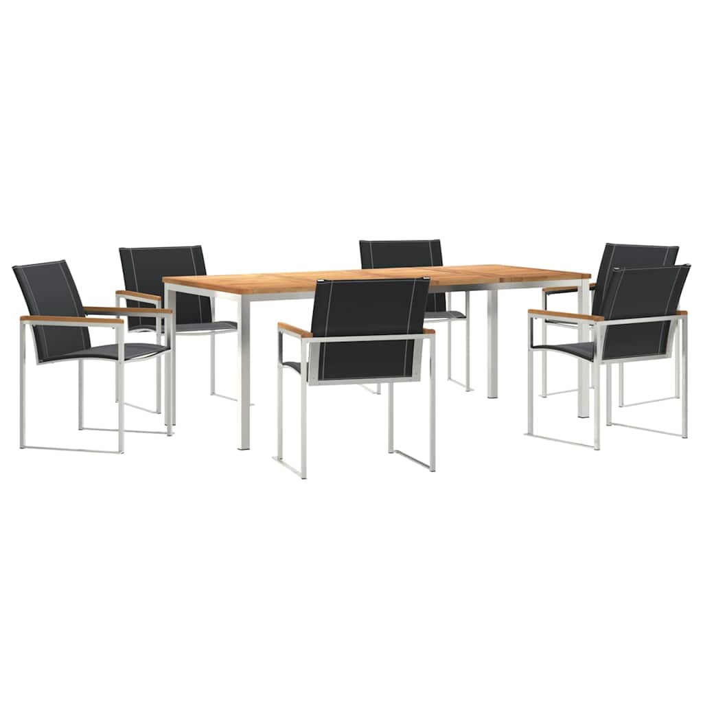 Garden Dining Set 7 pcs Solid Wood Acacia