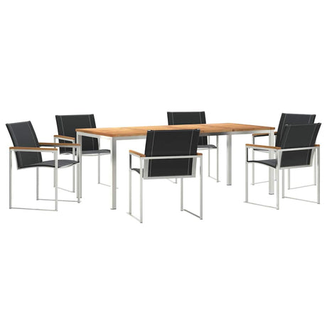 Garden Dining Set 7 pcs Solid Wood Acacia
