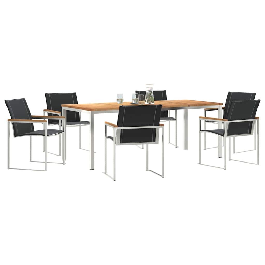 Garden Dining Set 7 pcs Solid Wood Acacia