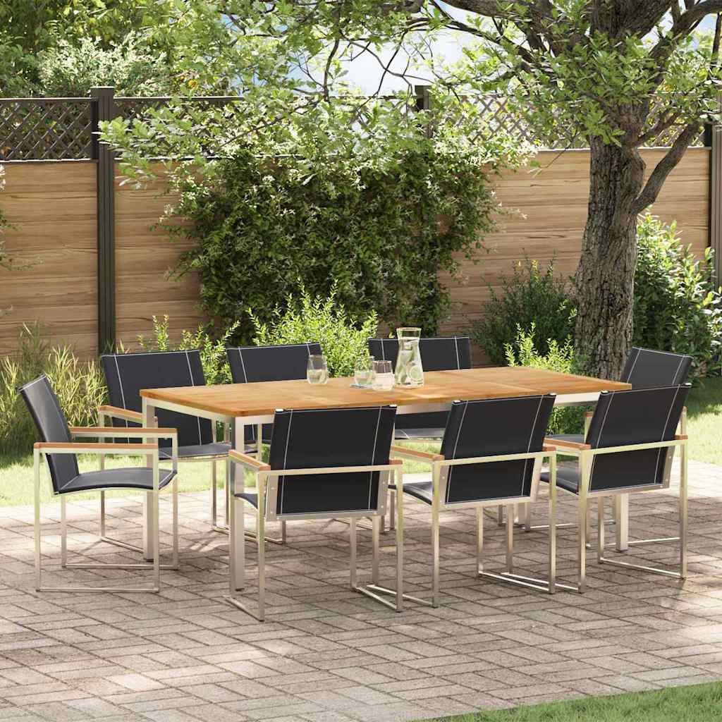 Garden Dining Set 9 pcs Solid Wood Acacia