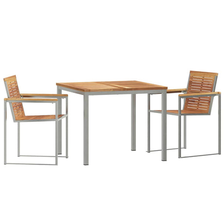 Garden Dining Set 3 pcs Solid Wood Teak