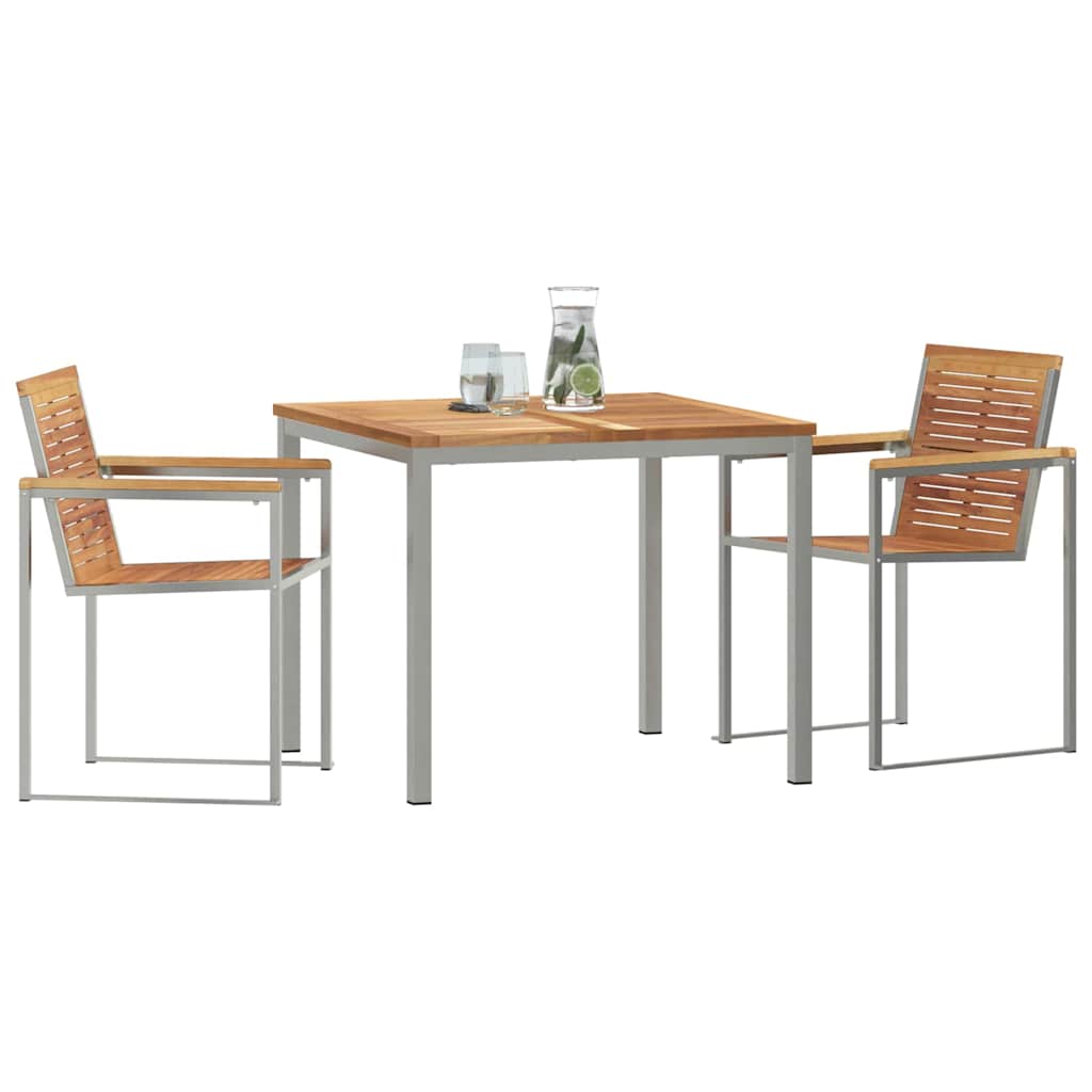 Garden Dining Set 3 pcs Solid Wood Teak