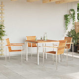 Garden Dining Set 5 pcs Solid Wood Teak