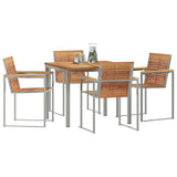 Garden Dining Set 5 pcs Solid Wood Teak