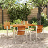 Garden Dining Set 5 pcs Solid Wood Teak