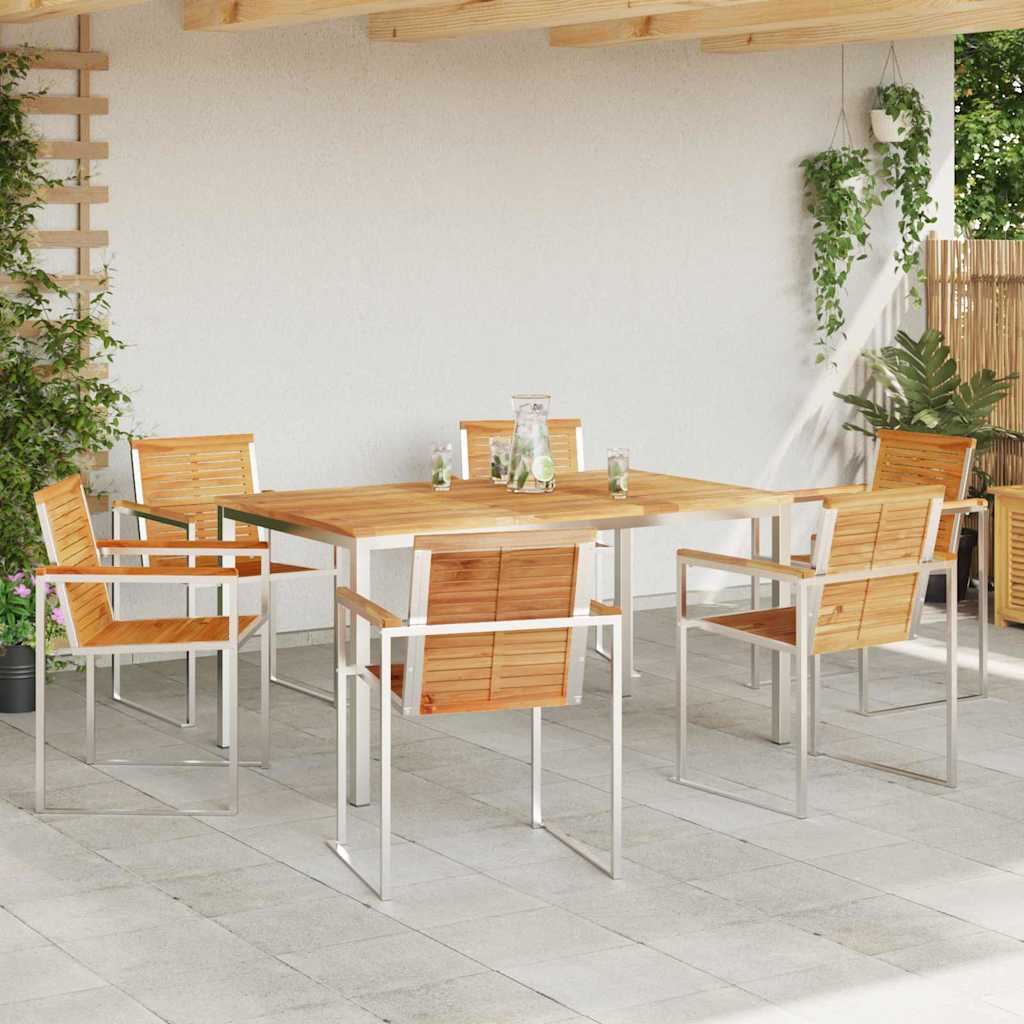 Garden Dining Set 7 pcs Solid Wood Teak