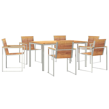 Garden Dining Set 7 pcs Solid Wood Teak