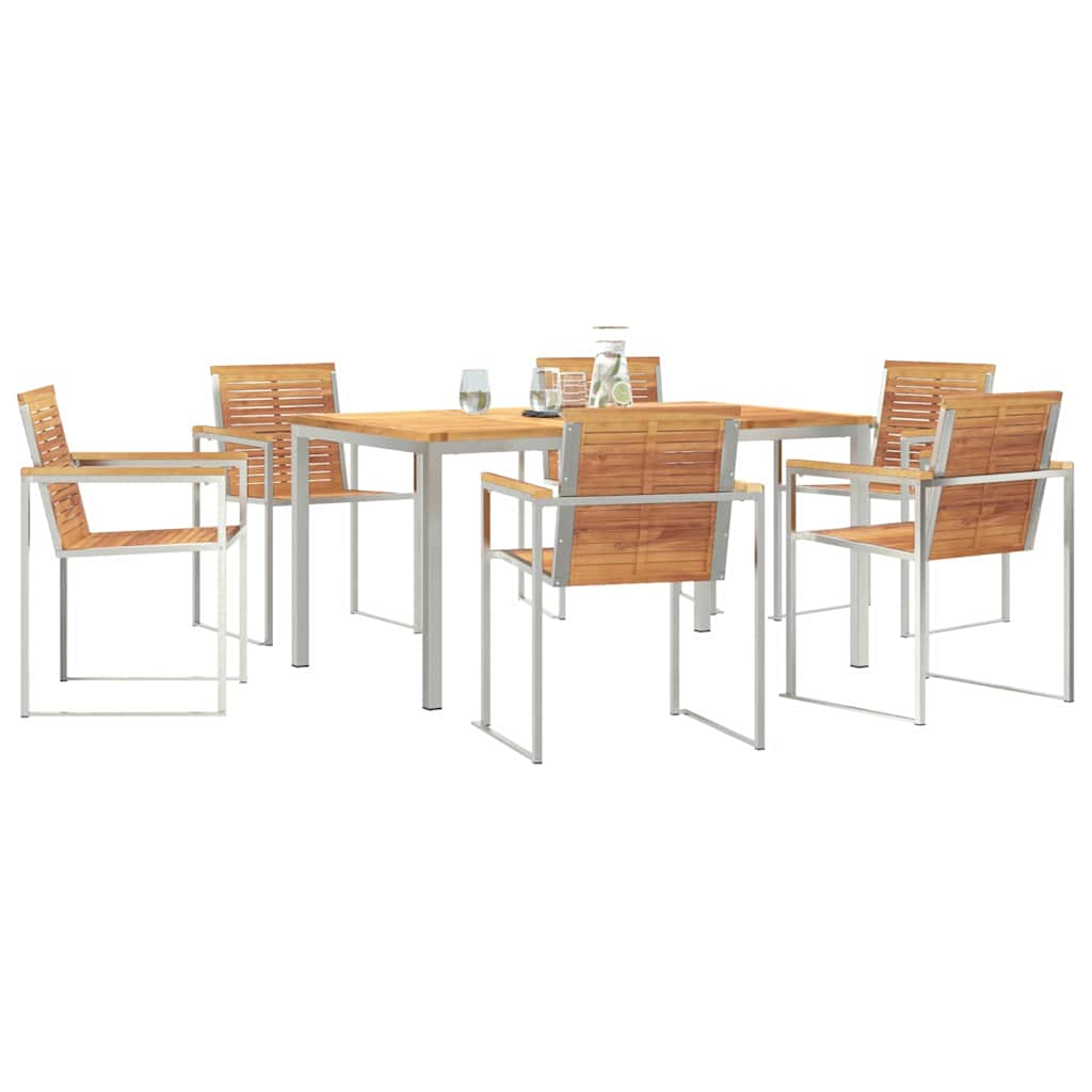 Garden Dining Set 7 pcs Solid Wood Teak