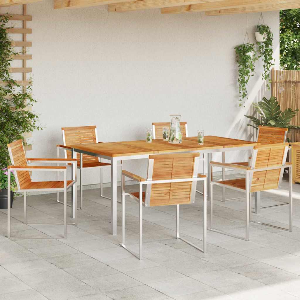 Garden Dining Set 7 pcs Solid Wood Teak
