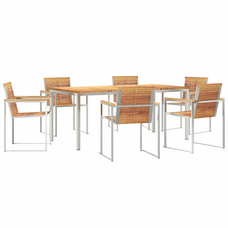 Garden Dining Set 7 pcs Solid Wood Teak