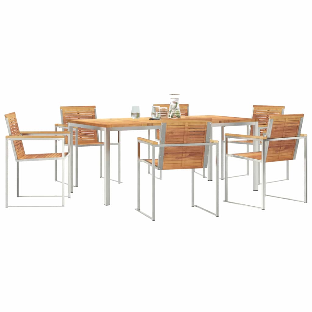 Garden Dining Set 7 pcs Solid Wood Teak