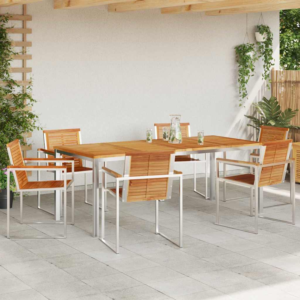 Garden Dining Set 7 pcs Solid Wood Teak