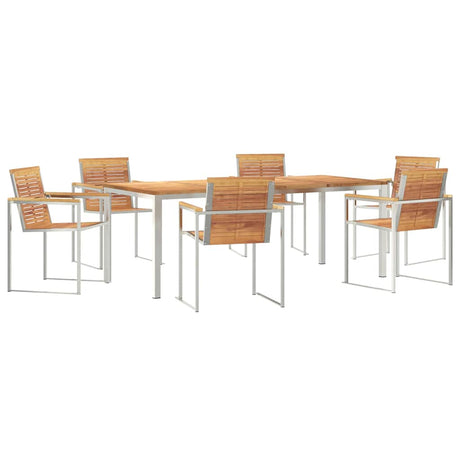 Garden Dining Set 7 pcs Solid Wood Teak