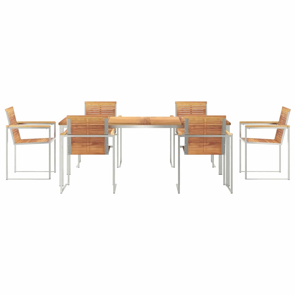 Garden Dining Set 7 pcs Solid Wood Teak