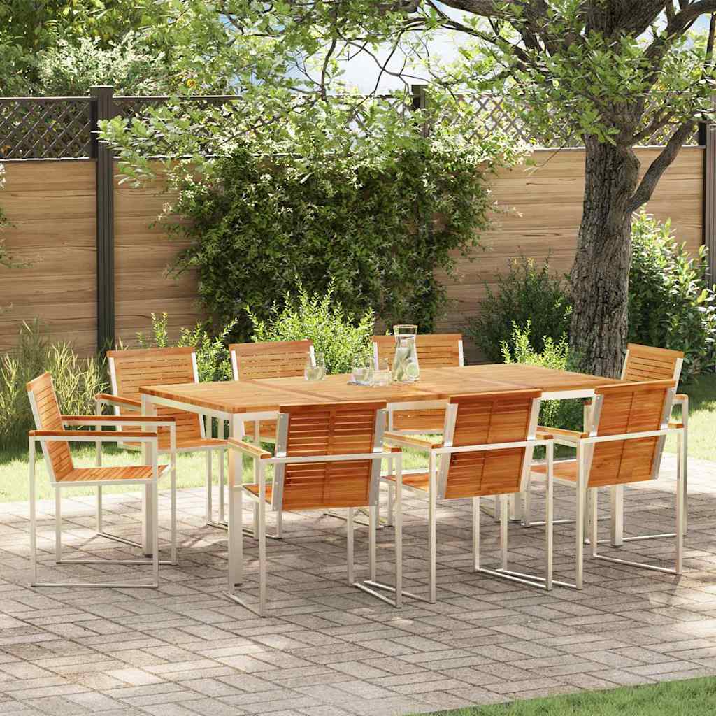 Garden Dining Set 9 pcs Solid Wood Teak