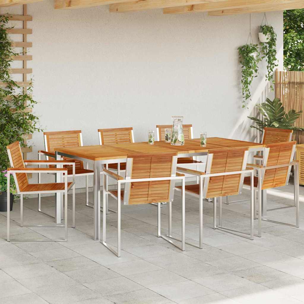 Garden Dining Set 9 pcs Solid Wood Teak