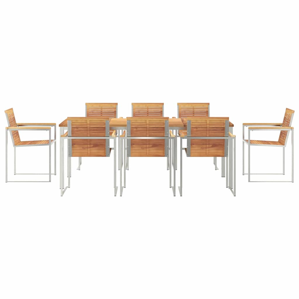 Garden Dining Set 9 pcs Solid Wood Teak