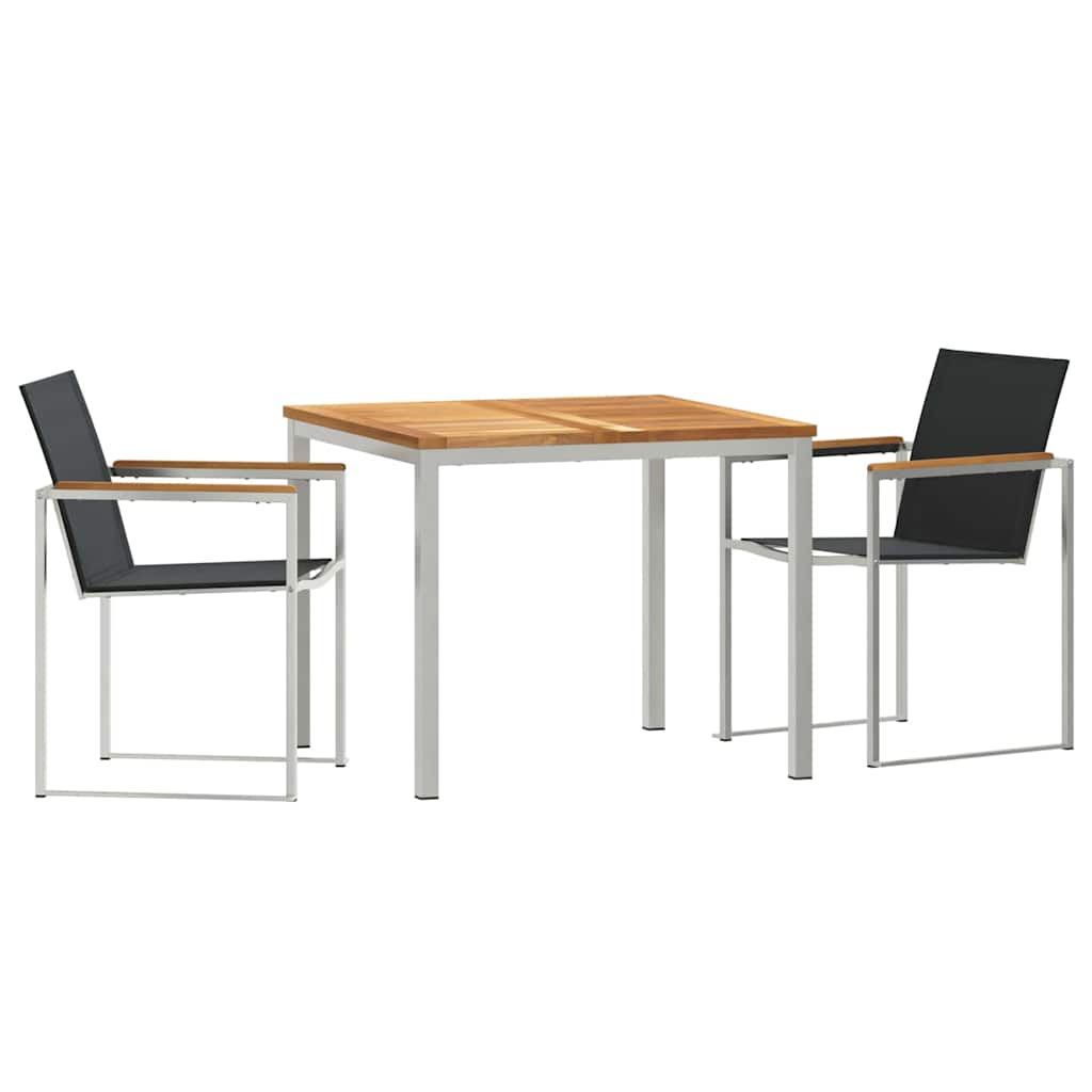 Garden Dining Set 3 pcs Solid Wood Teak